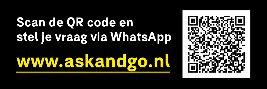 QR code die je kunt scannen om je vraag te stellen via Ask&Go