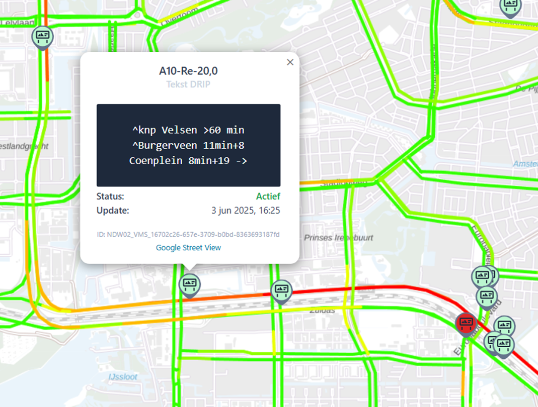 TrafficDash real-time DRIP-teksten